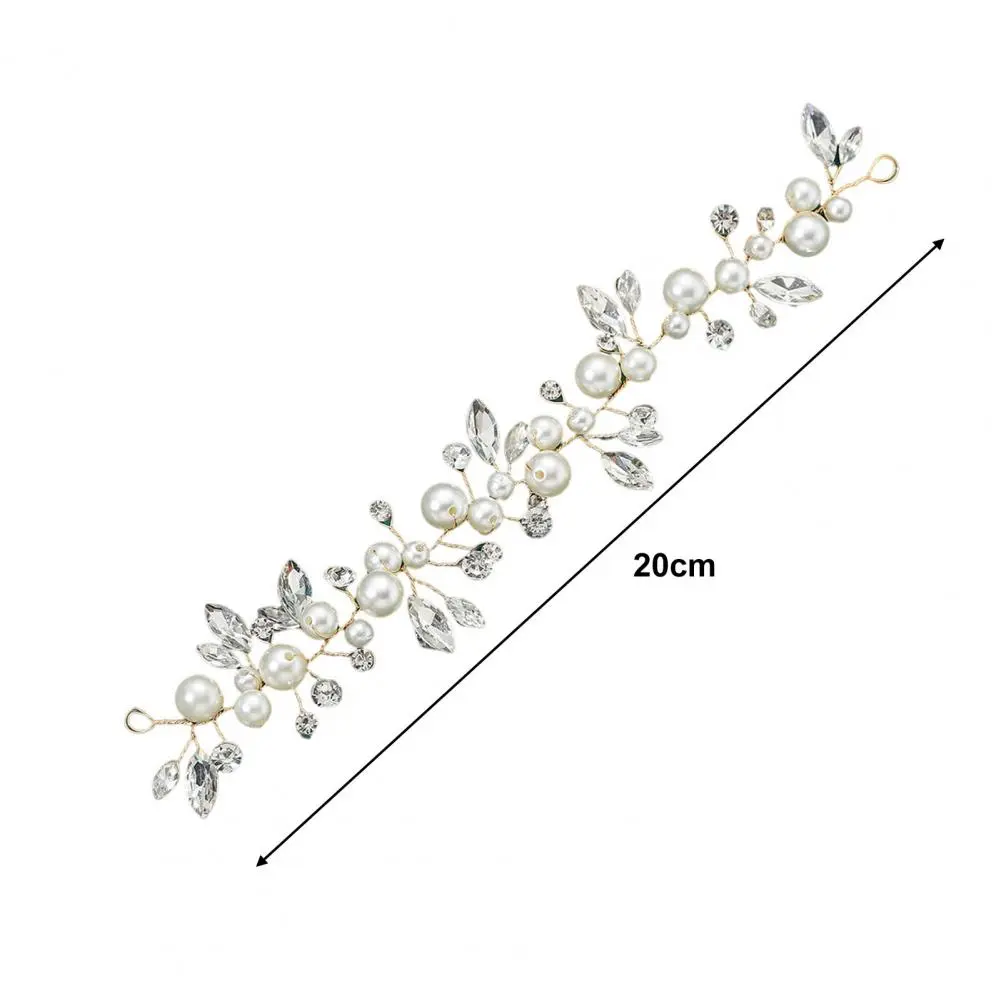 Wedding Bride Headdress Wired Rhinestone Faux Pearl Bridal Headdress Decorative Exquisite Hair Jewelry Bridal Hair Accessories