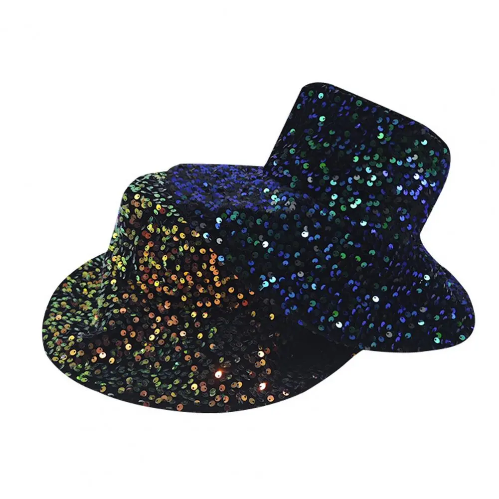 Festival Performance Hat Sequin Polyester Hat Sequin Bucket Hat for Women Glitter Bling Disco Cap Fashionable Street for Outdoor