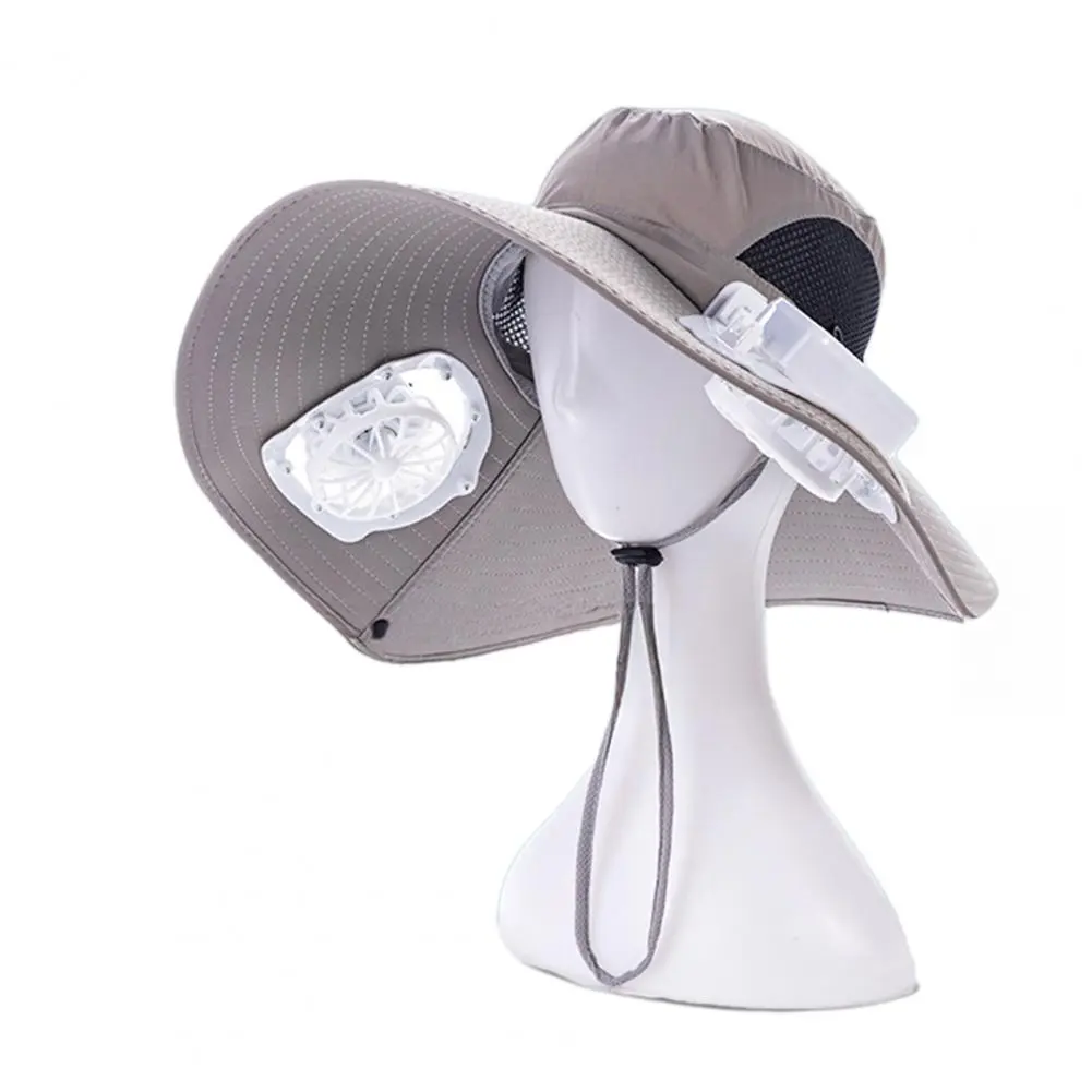 Solar Fan Hat Wide Brim Sun Hat with Adjustable Fan Upf50 Wide-brimmed Men's Sun Hat with Removable Solar Usb Fans for Summer