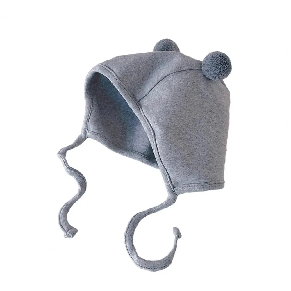 Neutral Baby Hat Breathable Baby Cotton Hat Infant Soft Baby Hat with Double Ball Design Solid Color Warm for Newborns