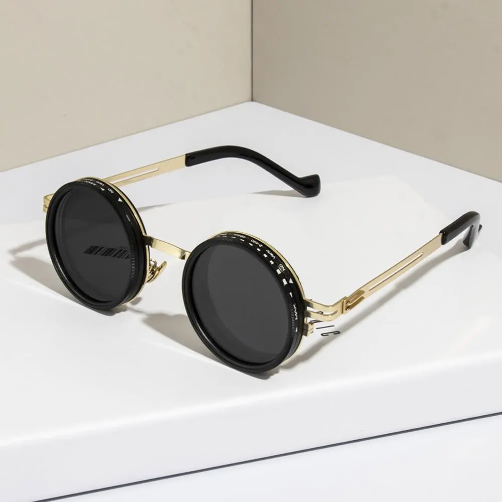 Men Round Sunglasses Visual Comfort Sunglasses Stylish Round Sunglasses with Black Finish Nd Filters Polarized for Uv for Men