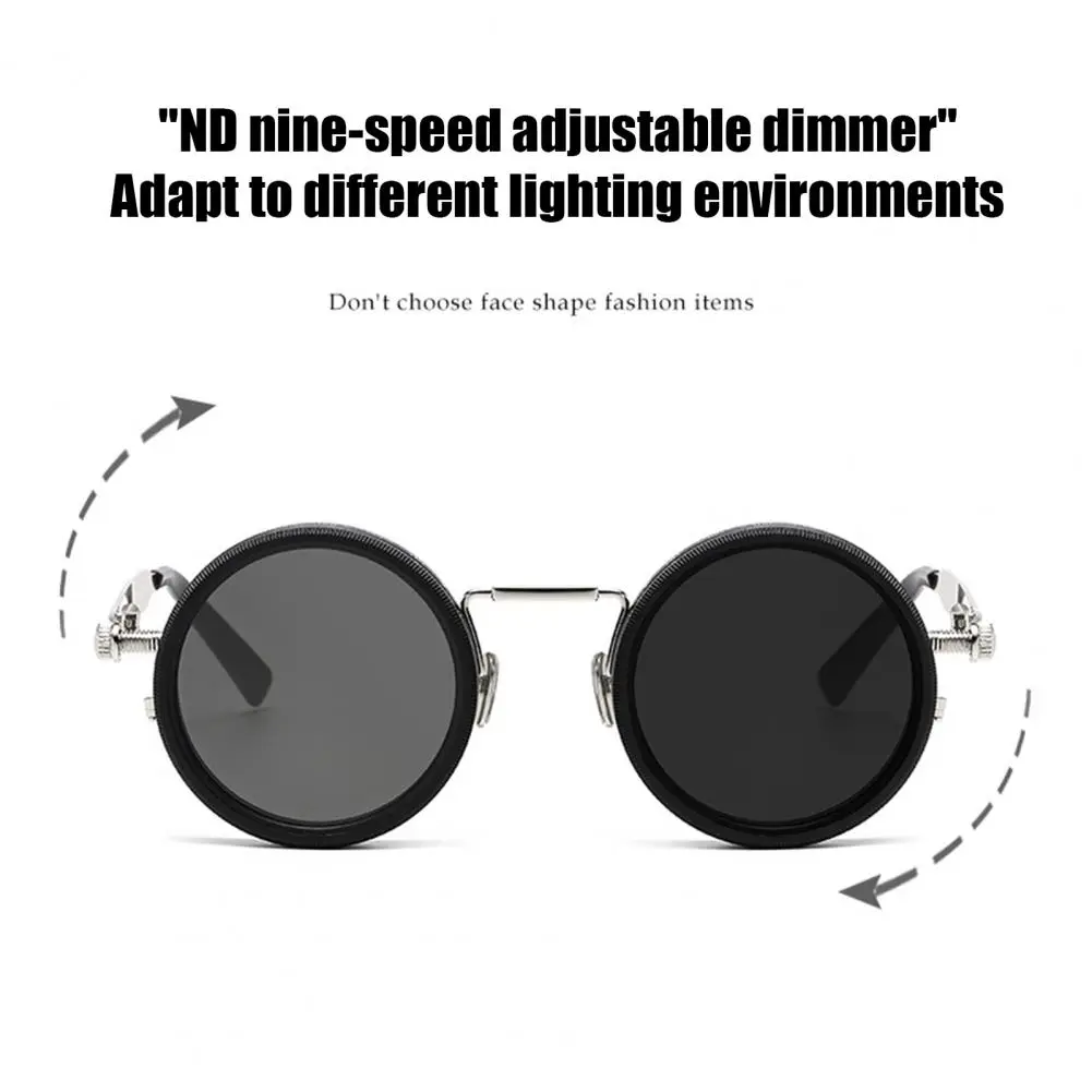 Men Round Sunglasses Visual Comfort Sunglasses Stylish Round Sunglasses with Black Finish Nd Filters Polarized for Uv for Men