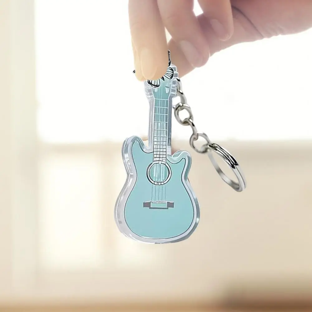 Acrylic Guitar Keychain Guitar Player Keychain Mini Rose Guitar Keychain Music Dream Symbol Bag Wallet Pendant Car Decor Set