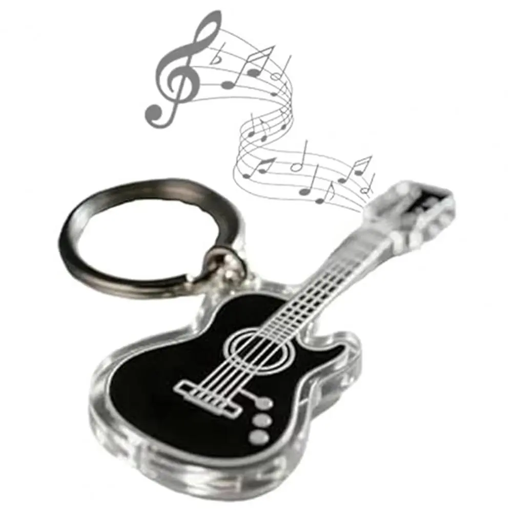 Acrylic Guitar Keychain Guitar Player Keychain Mini Rose Guitar Keychain Music Dream Symbol Bag Wallet Pendant Car Decor Set