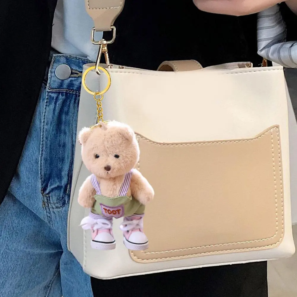 Doll Pendant Keychain Bear Pendant for Bags Plush Bear Doll Keychain Charm for Bags Schoolbags Cute Hanging for Suitcases