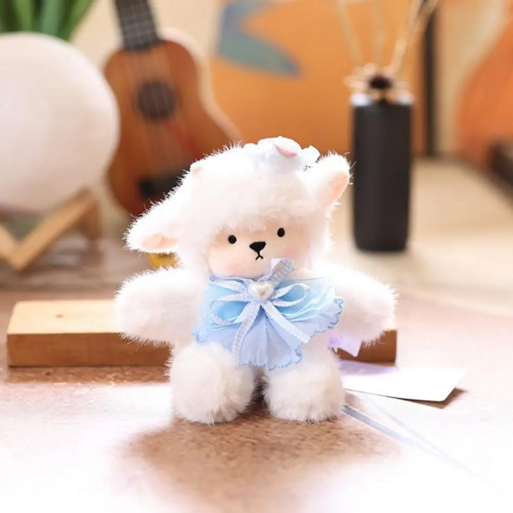 Lamb Keychain Collectible Keychain Cute Lamb Plush Keychain with Necktie Adorable Doll Pendant for Car Backpack for Accessories