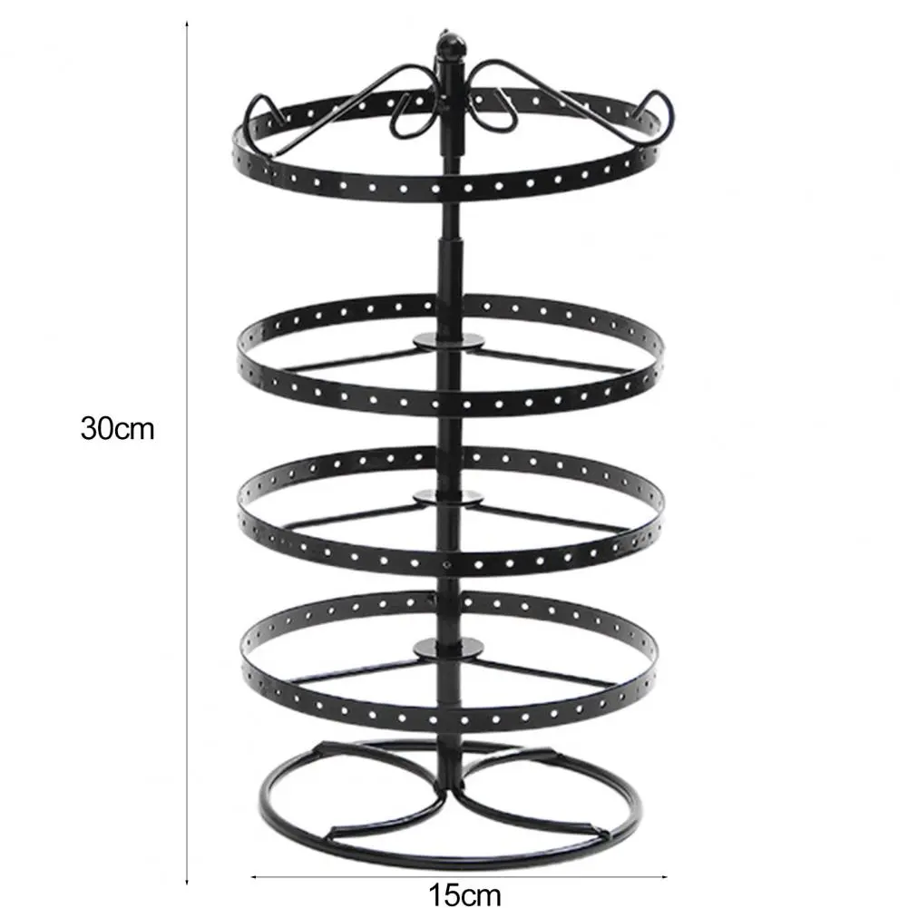 Earring Holder Organizer with Stable Base Adjustable 4-Tiers Rotating Earrings Display Stand Desktop Jewelry Organizer