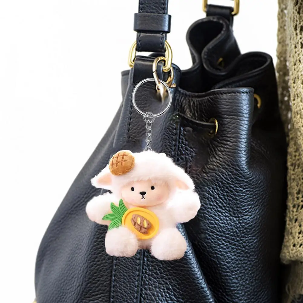 Lamb Keychain Collectible Keychain Cute Lamb Plush Keychain with Necktie Adorable Doll Pendant for Car Backpack for Accessories