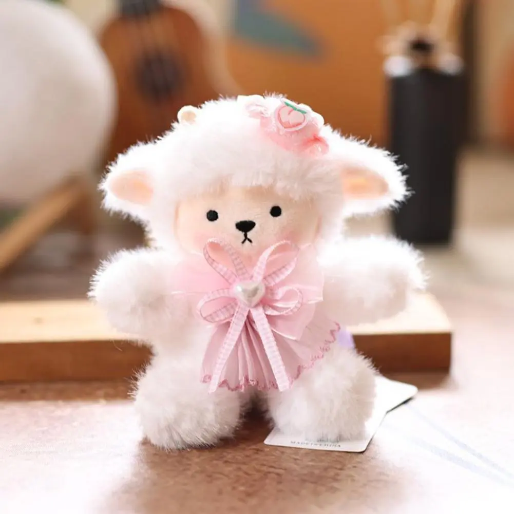 Lamb Keychain Collectible Keychain Cute Lamb Plush Keychain with Necktie Adorable Doll Pendant for Car Backpack for Accessories