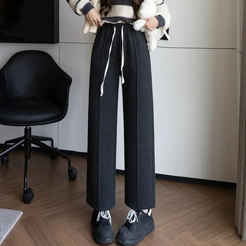 Velvet Thickened Casual Pants Women Warm Winter Pants Thickened Velvet Lined Women's Winter Pants with High Waist for Warmth