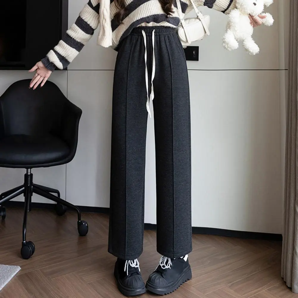 Velvet Thickened Casual Pants Women Warm Winter Pants Thickened Velvet Lined Women's Winter Pants with High Waist for Warmth