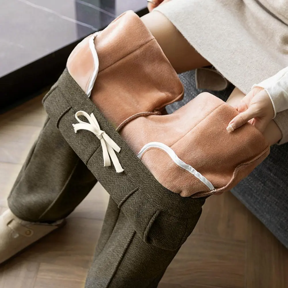 Velvet Thickened Casual Pants Women Warm Winter Pants Thickened Velvet Lined Women's Winter Pants with High Waist for Warmth