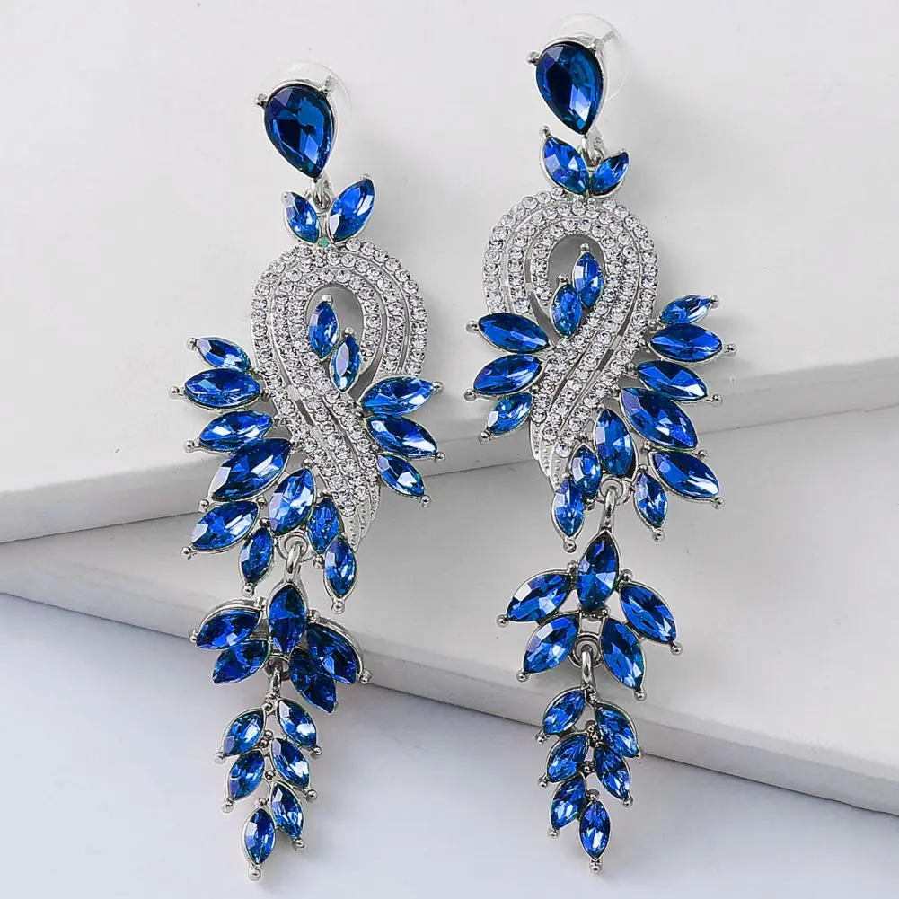 1 Pair Dangle Earrings Geometric Faux Crystal Jewelry Elegant Long Drop Earrings Women Earrings for Wedding