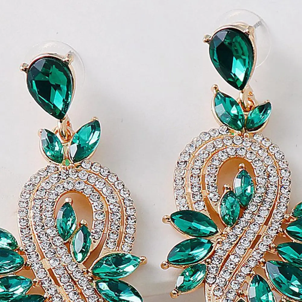 1 Pair Dangle Earrings Geometric Faux Crystal Jewelry Elegant Long Drop Earrings Women Earrings for Wedding