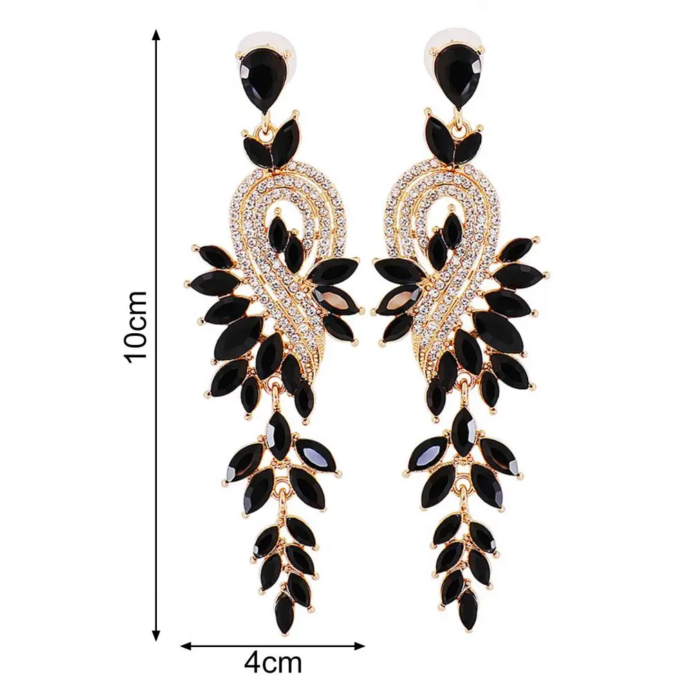 1 Pair Dangle Earrings Geometric Faux Crystal Jewelry Elegant Long Drop Earrings Women Earrings for Wedding