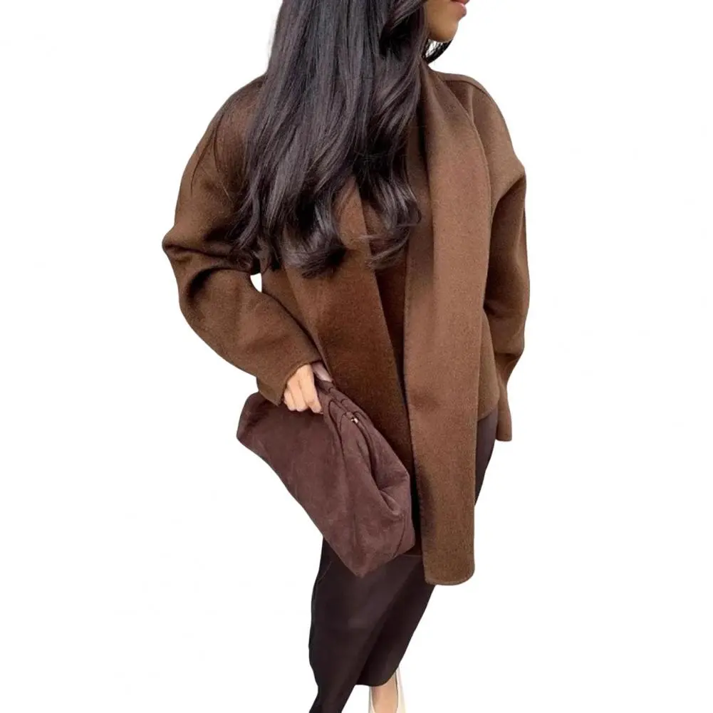 Women V-neck Jacket Long Sleeve Coat Stylish V Neck Cardigan with Shawl for Women Loose Long Sleeve for Commuting for Spring