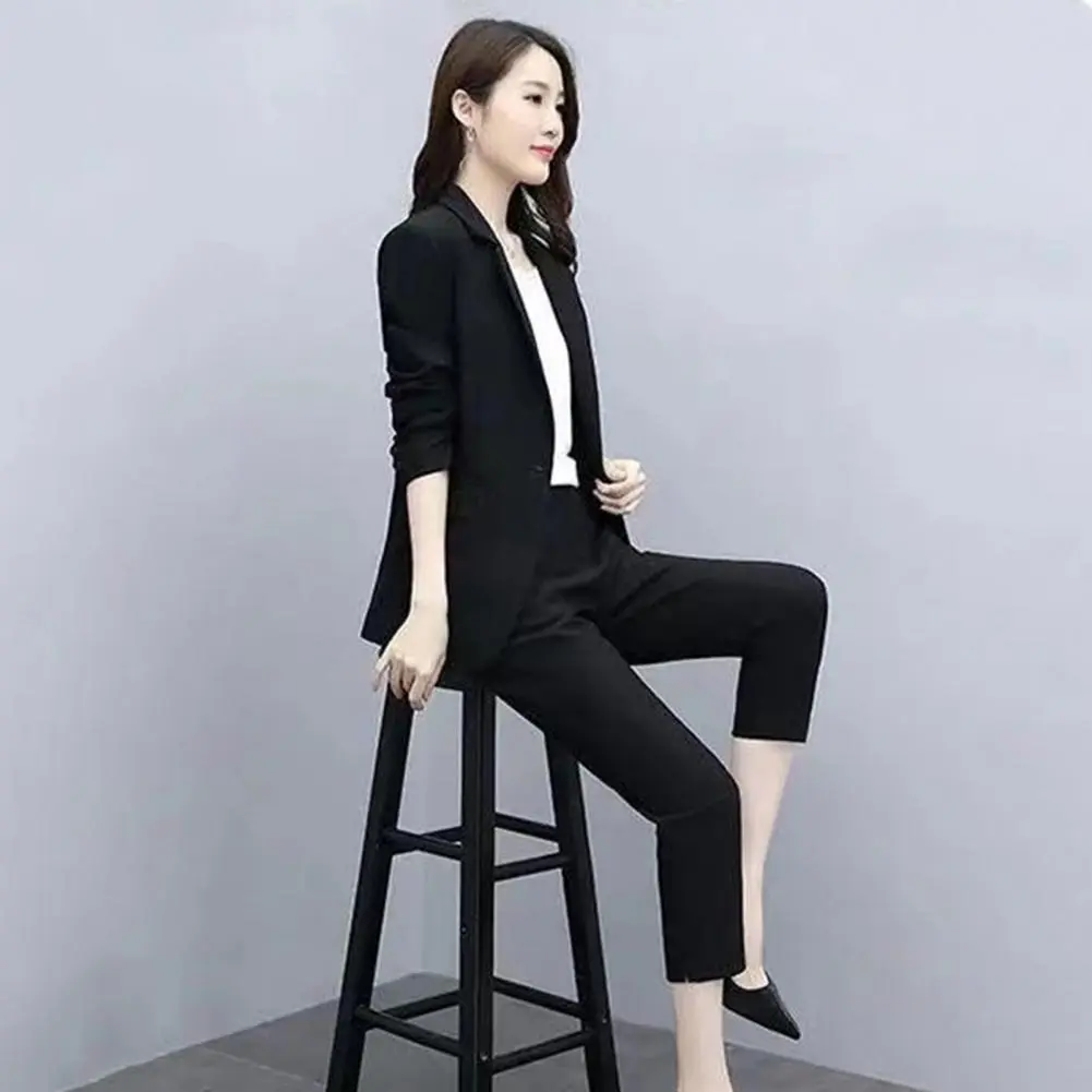 Professional Ol Commuter Style Suit Women Workwear Suit Elegant Women's Business Suit Set with Double-breasted Coat for Formal