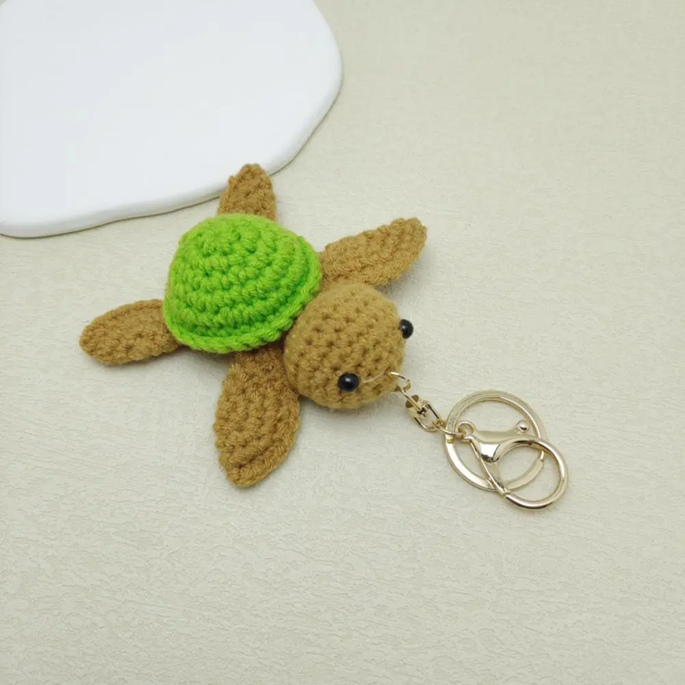 Keychain Pendant Cartoon Turtle Keychain Mini Turtle Keychain Cartoon Style Exquisite Yarn Crochet Compact Size Portable