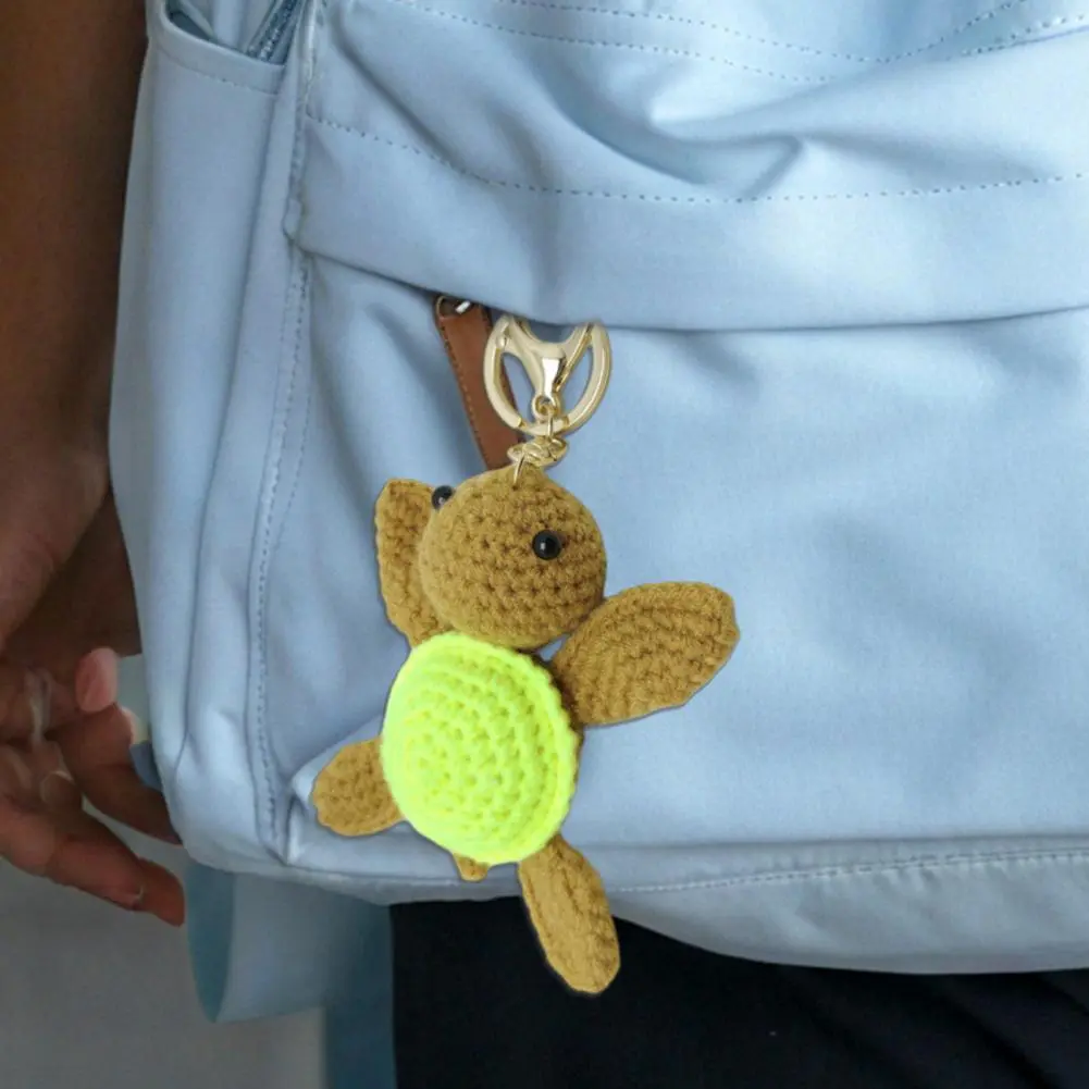 Keychain Pendant Cartoon Turtle Keychain Mini Turtle Keychain Cartoon Style Exquisite Yarn Crochet Compact Size Portable