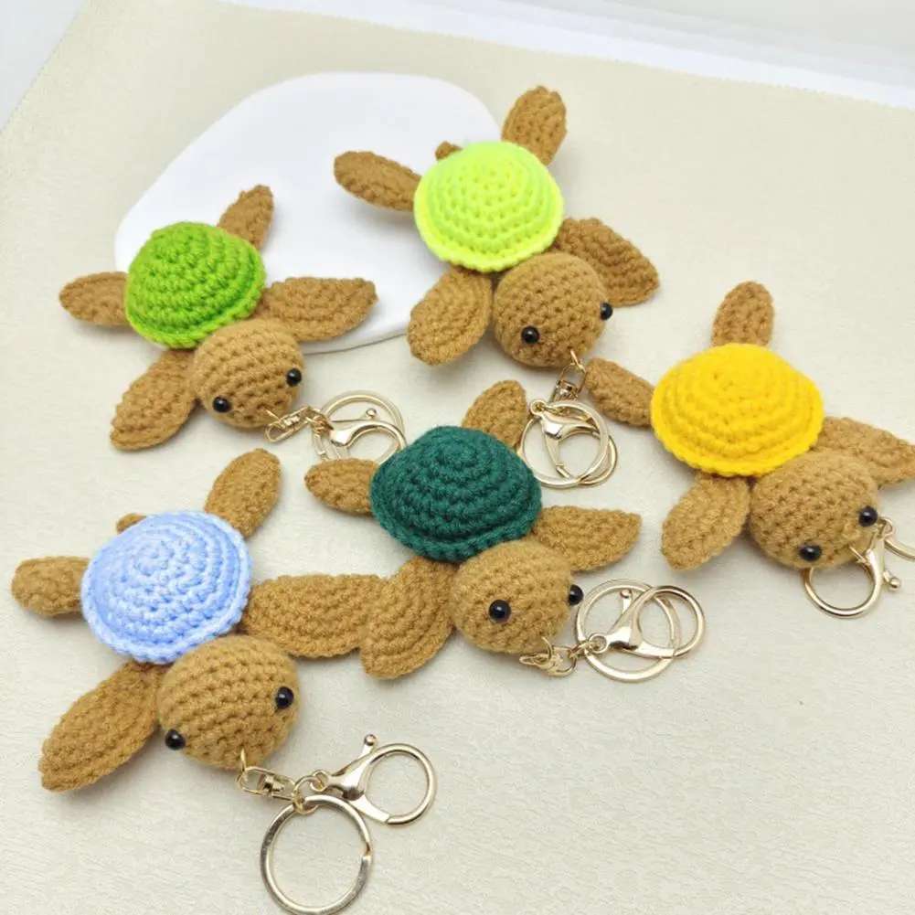 Keychain Pendant Cartoon Turtle Keychain Mini Turtle Keychain Cartoon Style Exquisite Yarn Crochet Compact Size Portable