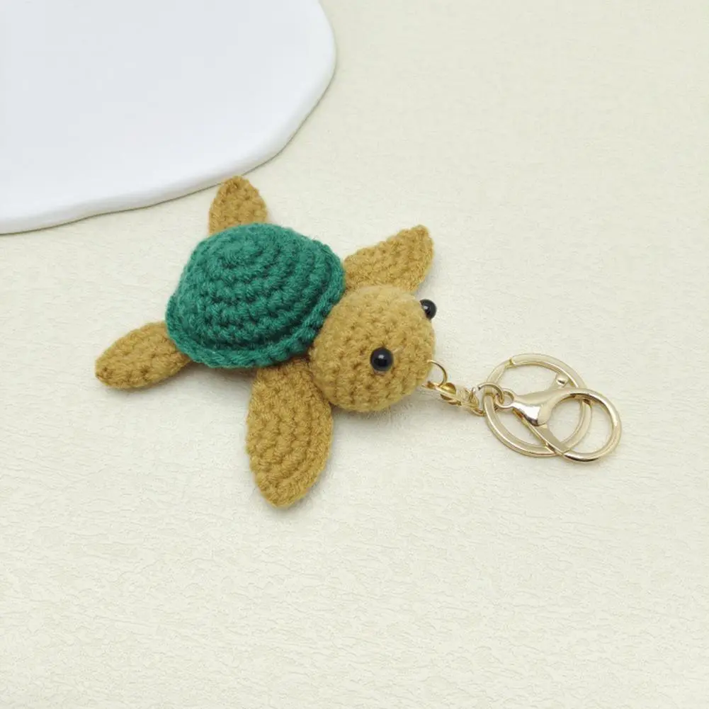 Keychain Pendant Cartoon Turtle Keychain Mini Turtle Keychain Cartoon Style Exquisite Yarn Crochet Compact Size Portable
