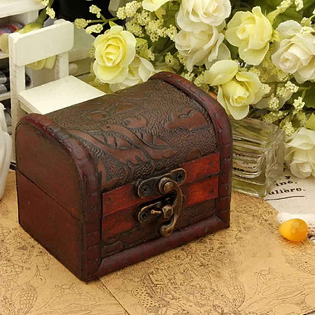 Vintage Personal Jewelry Packaging Display Box Necklace Bracelet Rings Storage Organizer Wooden Storage Case Gift Box