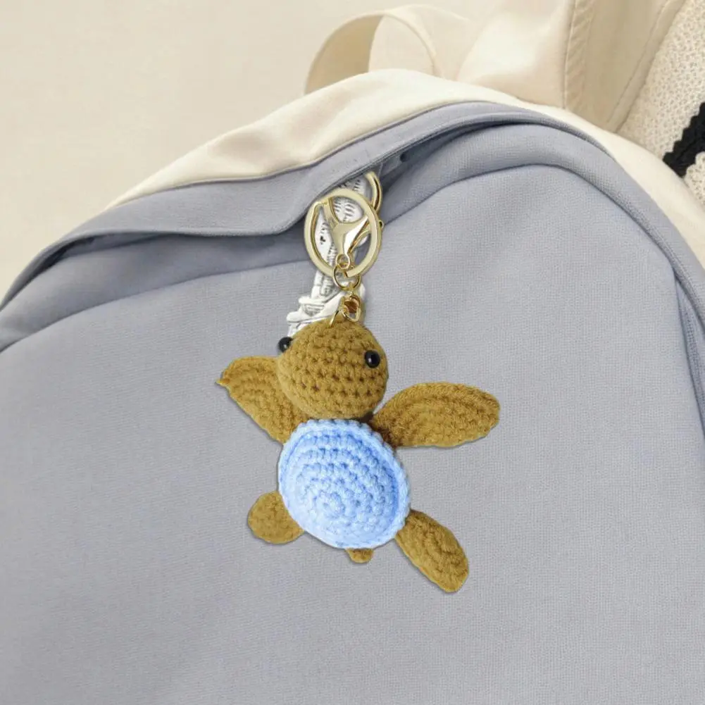 Keychain Pendant Cartoon Turtle Keychain Mini Turtle Keychain Cartoon Style Exquisite Yarn Crochet Compact Size Portable