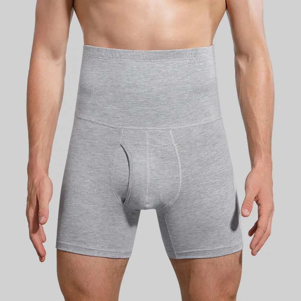 Men Cotton Underpants High Waist Lengthened Waist Men Boxers High Elasticity Open Crotch Soft Warm Men Sports Shorts Underwear