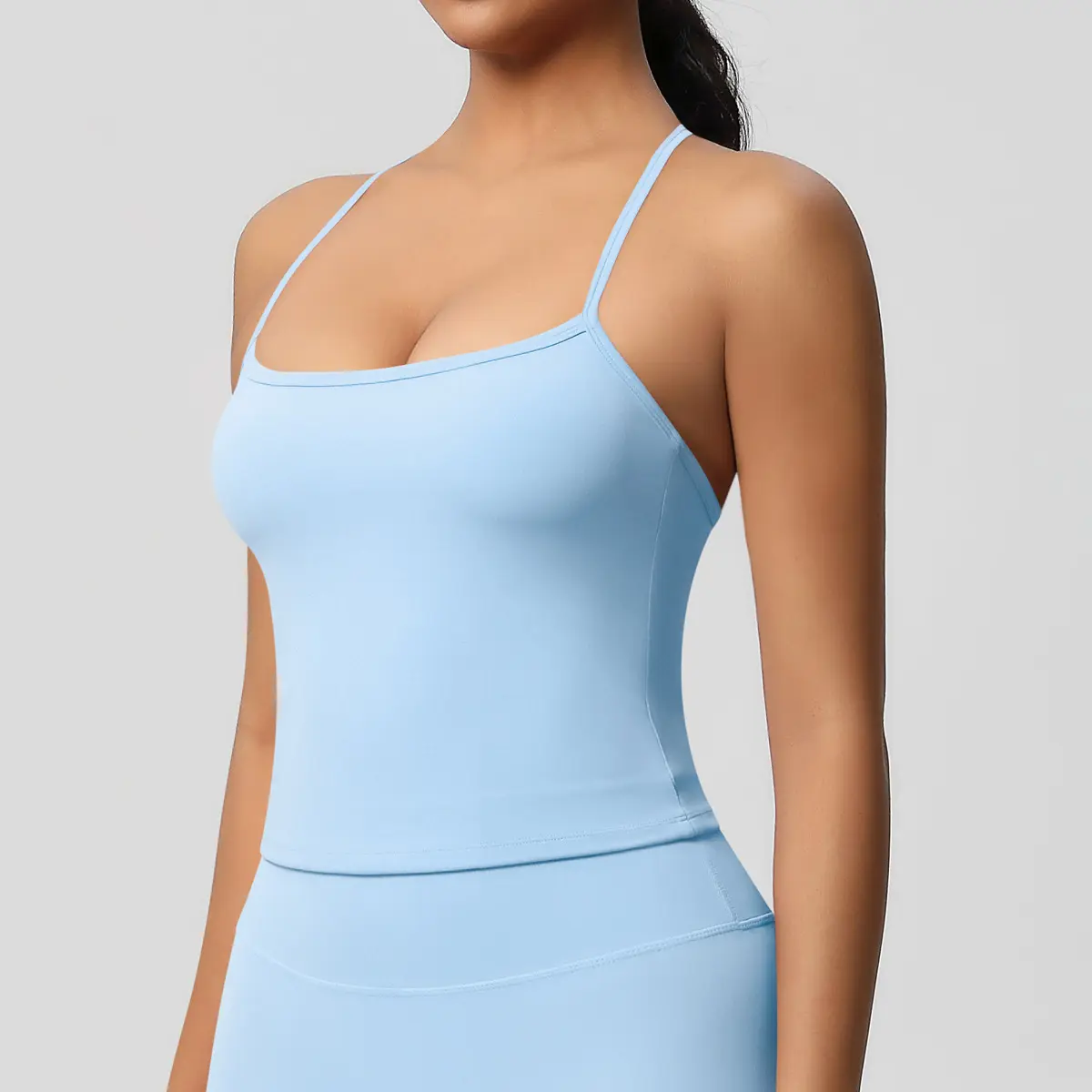 One-piece Chest Cushion Vest Double-sided Fur Solid Color Tight Back Long Sports Vest Bras Running Fitness Yoga Suit for Women