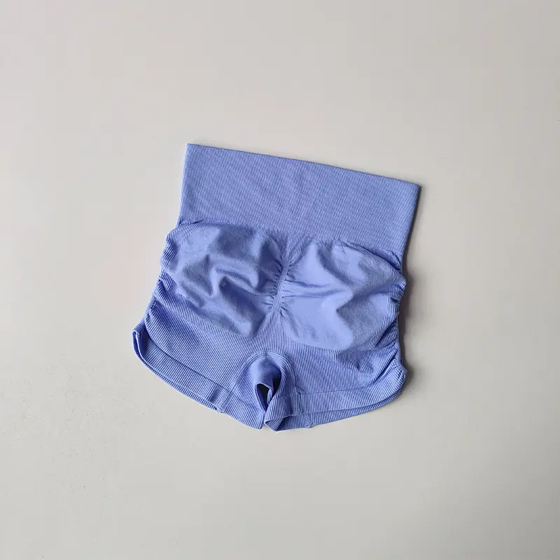 Slim Buttocks with Pleated Sexy Shorts High Waist Peach Buttocks Quick-drying Tight Running Fitness  Sports Bras Thread Shorts