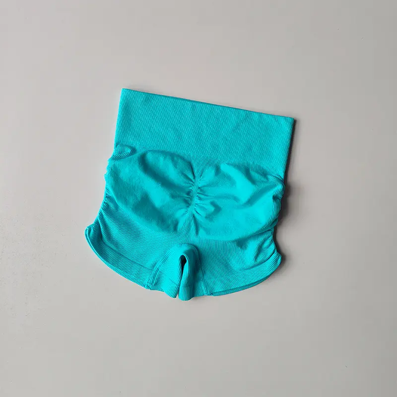Slim Buttocks with Pleated Sexy Shorts High Waist Peach Buttocks Quick-drying Tight Running Fitness  Sports Bras Thread Shorts
