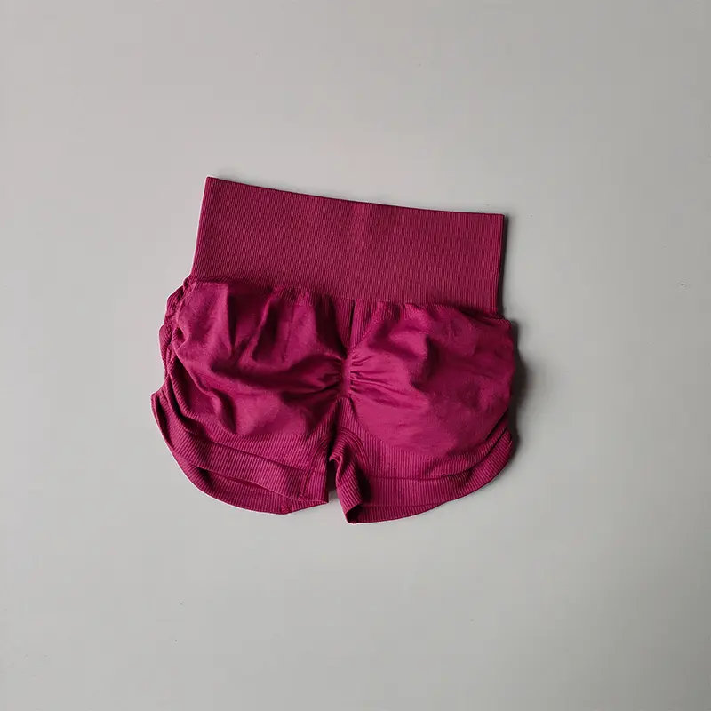 Slim Buttocks with Pleated Sexy Shorts High Waist Peach Buttocks Quick-drying Tight Running Fitness  Sports Bras Thread Shorts