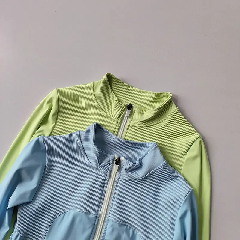 Standing Collar Zipper Sports Jacket Women's Tight Yoga Suit Long Sleeved Instagram Popular Sports Running Slim Fit Top