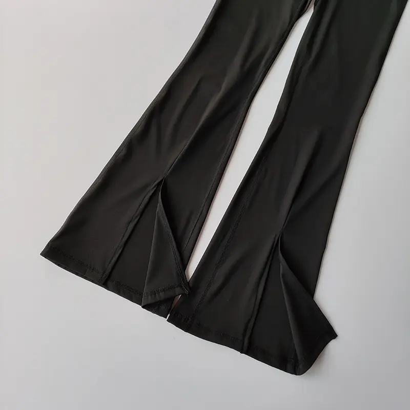High Waisted Micro Flared Yoga Pants Hip Lifting Running Fitness Sports Pants Tight Fitting Wide Leg Leggings Worn Externally