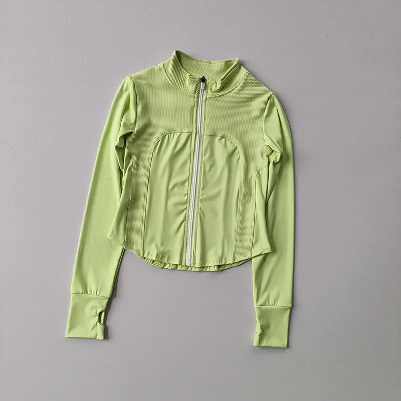 Standing Collar Zipper Sports Jacket Women's Tight Yoga Suit Long Sleeved Instagram Popular Sports Running Slim Fit Top