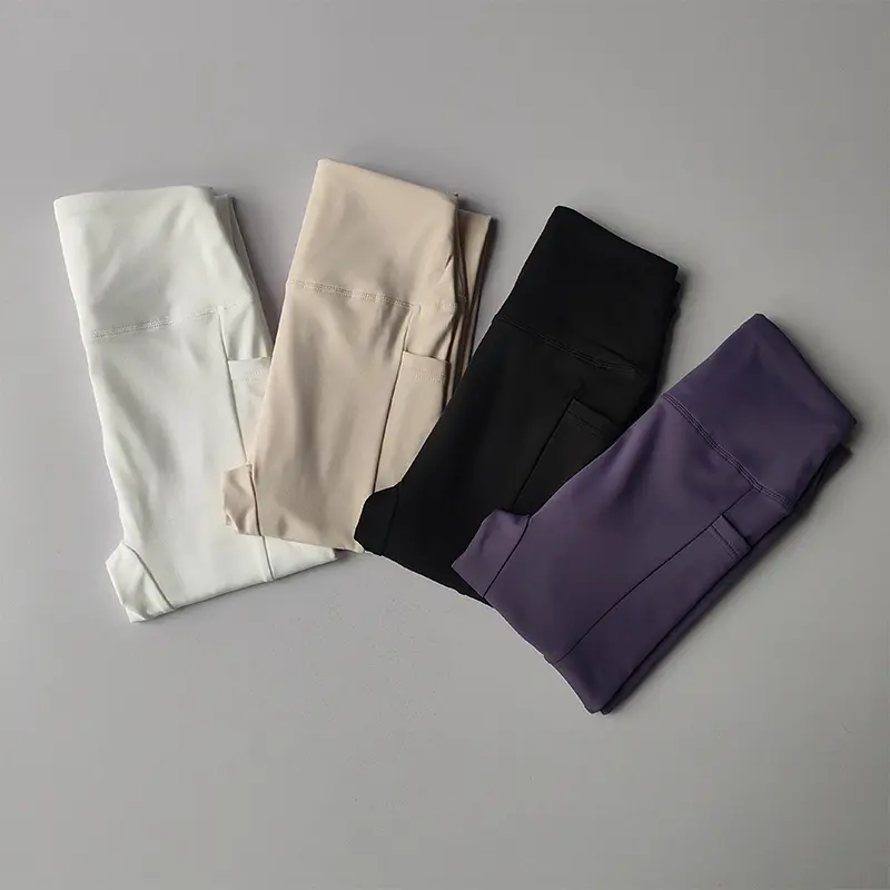 Yoga Pants Women High Waist Lifting Hips with Pocket Elastic Plus Velvet Warm Jogging Exercise Leggings Tight Fitness Pants