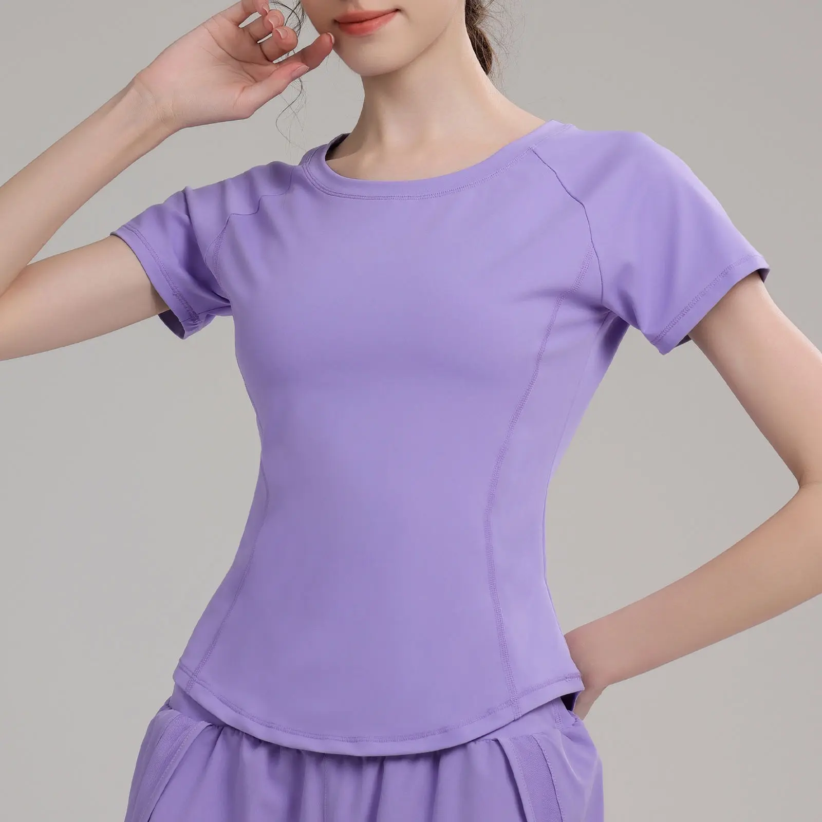 Yoga Suits Fitness Running Training Pilates Sports Tops T-shirt Quick-drying Mesh Breathable Spring and Summer Short Sleeves