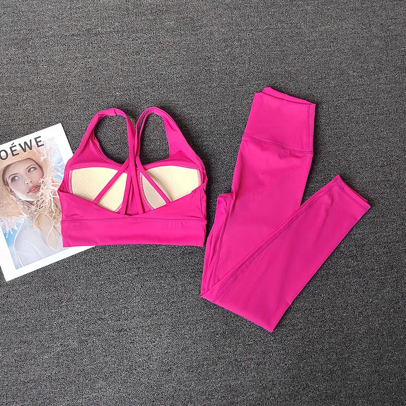 Yoga Suit for Women Professional High-end Sexy Fashionable Slim Hip Lifting Leggings Bras Sports Body Suit Vest Set Breathable