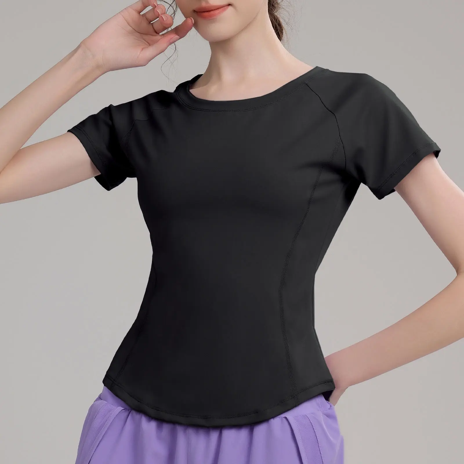Yoga Suits Fitness Running Training Pilates Sports Tops T-shirt Quick-drying Mesh Breathable Spring and Summer Short Sleeves