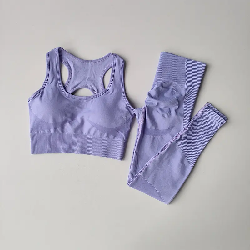 Seamless Top Sports Bra Women's Set Professional Fitness Tank Top Bra Shockproof Running Yoga Suit Beautiful Back Bra Suit