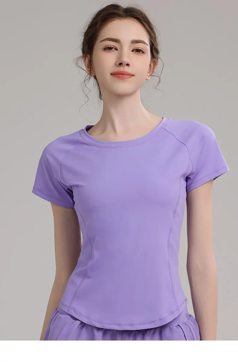 Yoga Suits Fitness Running Training Pilates Sports Tops T-shirt Quick-drying Mesh Breathable Spring and Summer Short Sleeves