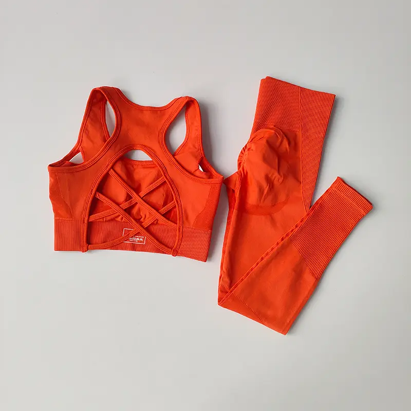 Seamless Top Sports Bra Women's Set Professional Fitness Tank Top Bra Shockproof Running Yoga Suit Beautiful Back Bra Suit