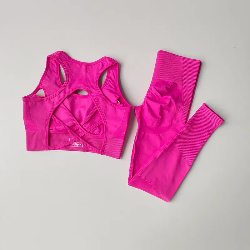 Seamless Top Sports Bra Women's Set Professional Fitness Tank Top Bra Shockproof Running Yoga Suit Beautiful Back Bra Suit