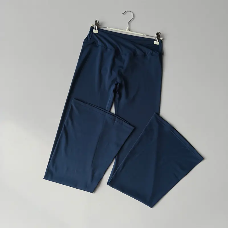 Cross-histed Sexy Legging Pleated Peach Hips Slightly Flared Pants Wide-leg Yoga Quick-drying Pilates Outside Wear Fitness Pants
