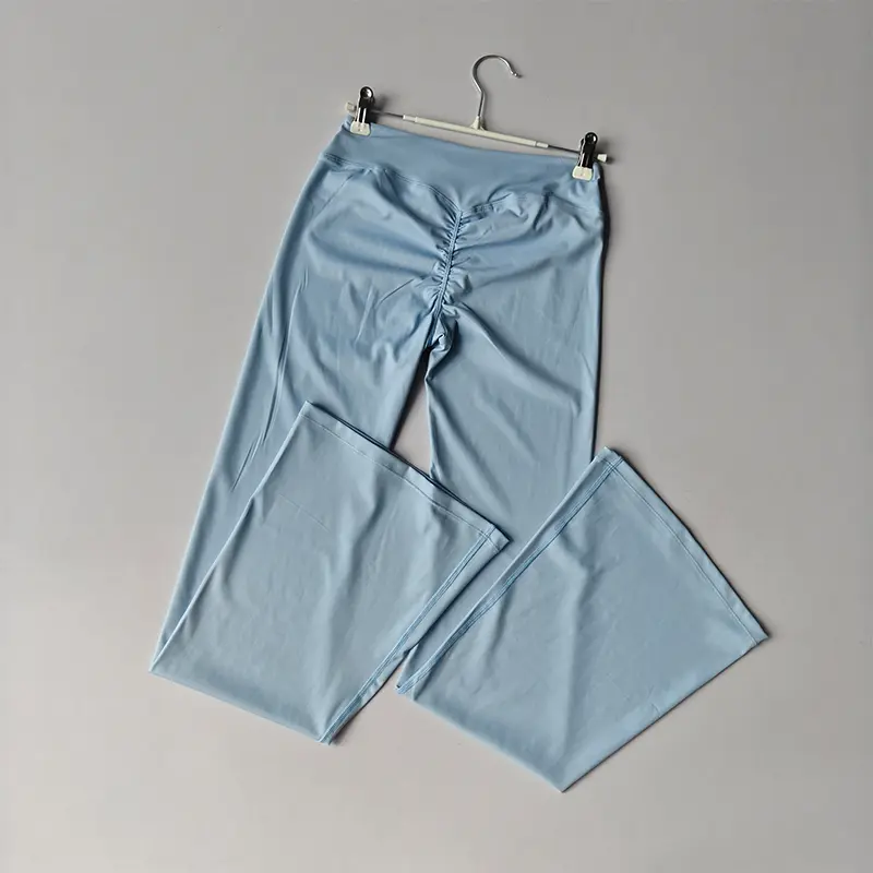 Cross-histed Sexy Legging Pleated Peach Hips Slightly Flared Pants Wide-leg Yoga Quick-drying Pilates Outside Wear Fitness Pants