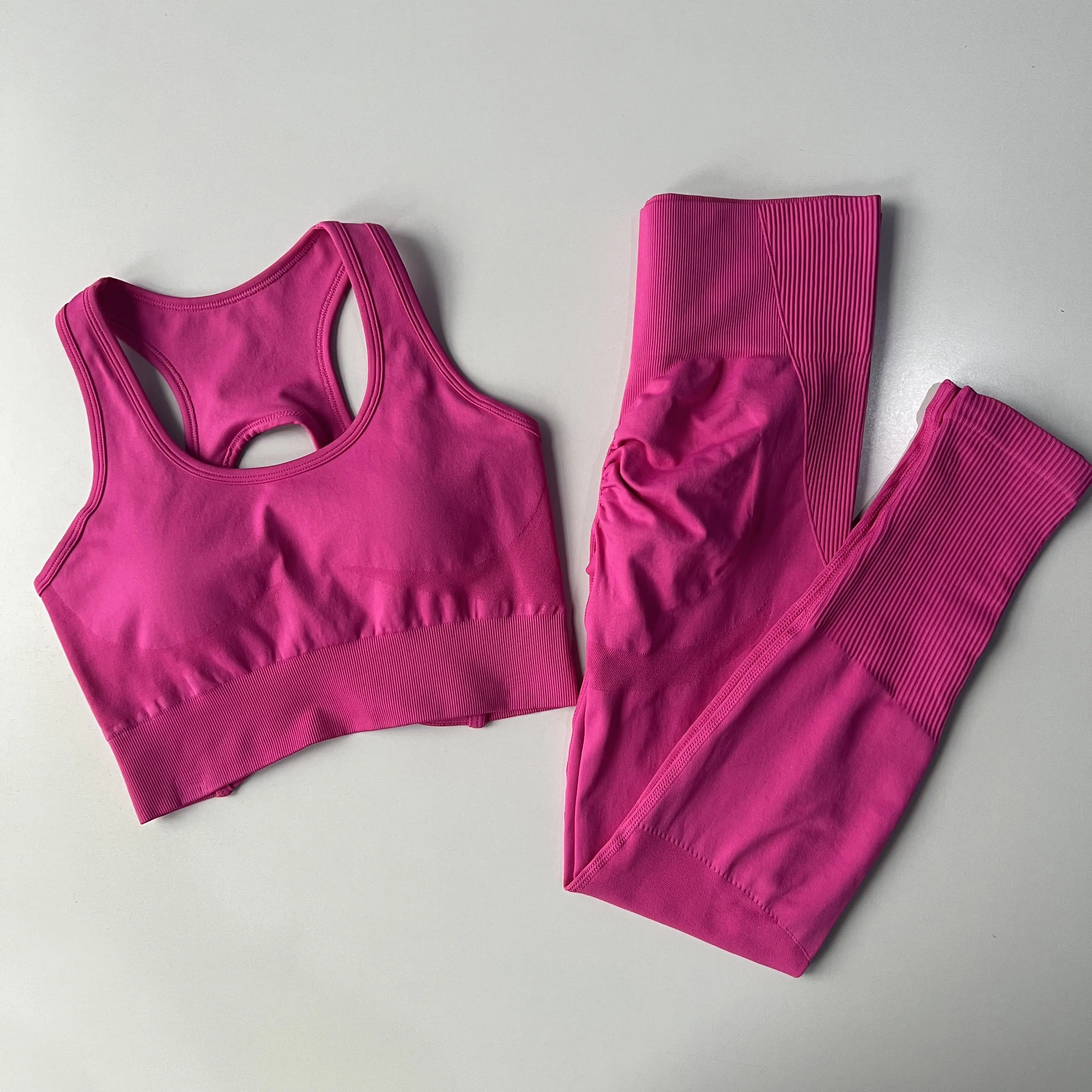 Peach Buttock Lifting Leggings Sports Bras Fitness Suit Sexy Set Running Sports Gathering Anti-shock Tight Fitness Yoga Suit