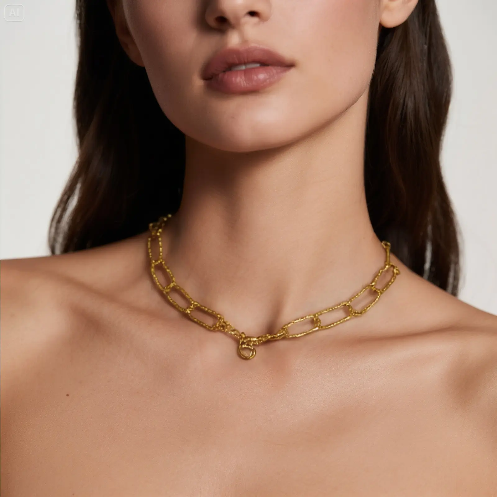 1 Piece 304 Stainless Steel Paperclip Link Chain Necklace 40cm(15.7") For Women Men Minimalist Exquisite Gift
