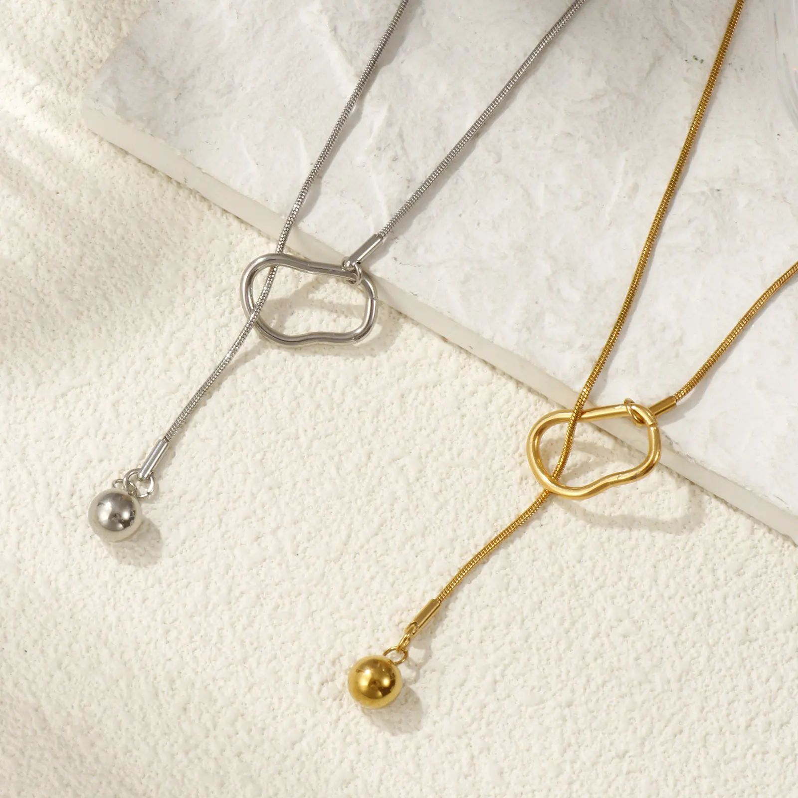 1 Piece Snake Chain Round Y Shaped Lariat Necklace 304 Stainless Steel 64cm(25.2") For Women Men Party Jewelry Gift