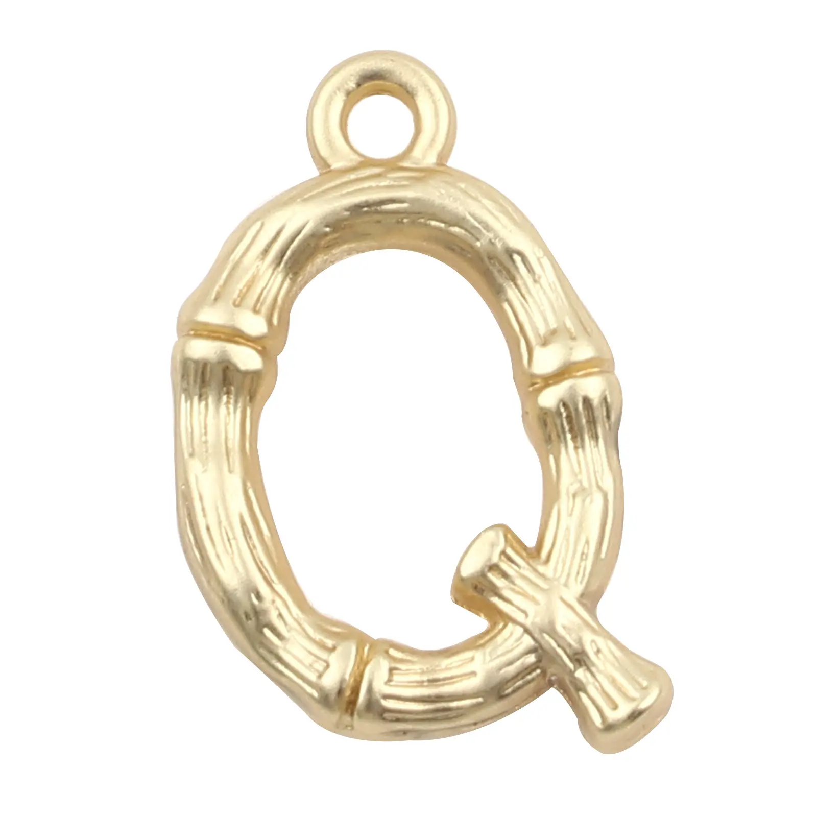 10 PCs Zinc Alloy Alphabet Charms "A-Z "Letter Matt Gold Color Pendants Bamboo Shape Metal 26 Capital Charm Fit Jewelry Crafts
