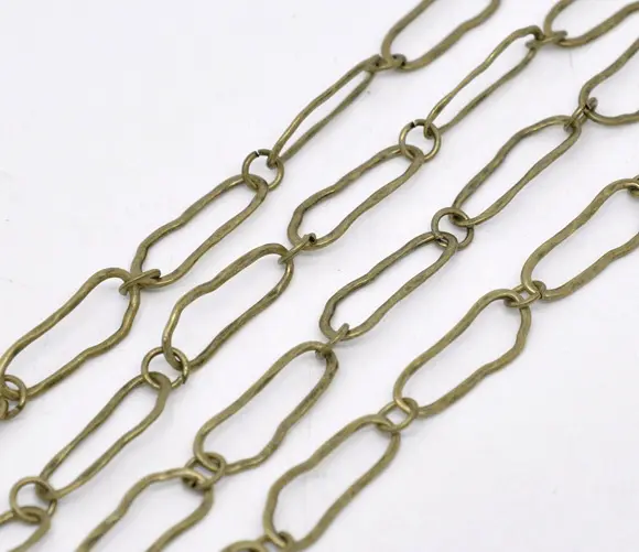Zinc Based Alloy Link Chain Findings Antique Bronze 25x9mm(1"x3/8"), 1 Piece (Approx 1 M/Piece)